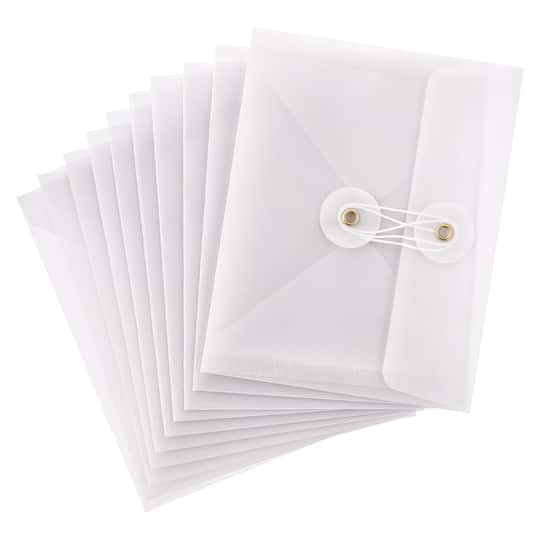 A2 White String &#x26; Button Closure Vellum Envelopes by Recollections&#x2122;, 10ct.